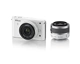 Nikon 1 J1 10.1 MP HD Digital Camera System with 10mm and 10-30mm VR 1 NIKKOR Lenses (White)