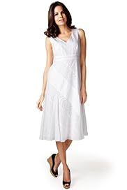 Per Una Pure Cotton Cutwork & Pintuck Midi Dress