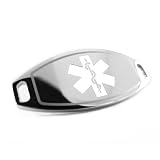 Pre-Engraved - Diabetes Type 2 Medical Alert ID Tag, Attachable to Bracelet, White Symbol