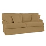 IMAGE OF Davenport Sofa Slipcover - Ballard Essential Fabrics Twill Caramel- Ballard Designs