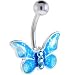 Baby Blue AURORA BLUE GEM BUTTERFLY Belly Ring