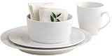 Tag Whiteware Porcelain 16-Piece Dinnerware Set Service for 4, White