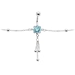 Bold and Blue Jeweled Flower Dangle Belly Chain