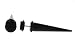 Fake Acrylic Taper - Black - 16g Wire Stud - 0 Gauge - 47.5mm Length - Sold as a Pair