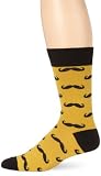 Sock It To Me Mustache Mens Socks (Golden rod/Black), one size