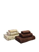 NATURAL Set Toalla 6 Uds. 400 G Square (Chocolate / Beige)