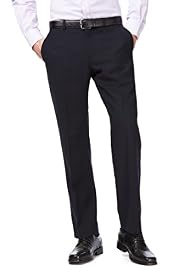 Collezione Luxury Pure Wool Flat Front Textured Trousers