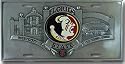 FLORIDA STATE SEMINOLES PEWTER BRONZED CAR TAG LICENSE PLATE