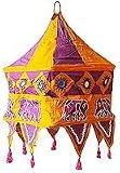 ShalinCraft Lampshades Multicolored Applique Embroidered Fabric Indian-Style (clamp038)