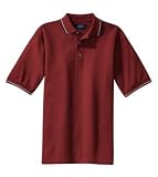Port Authority Signature - Cool Mesh Sport Shirt with Tipping Stripe Trim Burgundy/ Khaki/ Navy-4XL