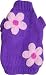 Couture Dog | Purple Dog Sweater with Pink Flowers M