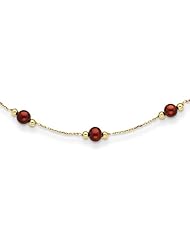 14K Coffee Brown Freshwater Cultured Pearl & Bead Necklace