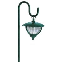 Manor House LV11010GN Cast Aluminum Low Voltage Seeded Glass Light on Shepherd's Hook with 10 Watt Halogen Bulb, Green