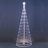 72″ Outdoor Pre-lit Artificial Christmas Tree – White LED