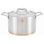 Marco Pierre White Stainless Steel with Copper Base 24cm Deep Stockpot + Lid