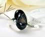 GLITTERING GEODE Designer Sterling Silver Black Onyx Ring