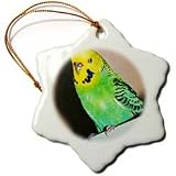 Budgie Parakeet - 3 Inch Snowflake Porcelain Ornament