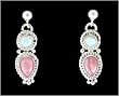 Sterling Silver Pink Rhodocrosite and Opal Earrings, #TP201