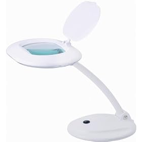 Daylight Professional Quality Table Top Magnifying Lamp, with massive 5" x 4" Aspheric Lens With Very Heavy Base And Long Reach Arm