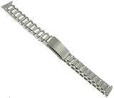 12-16mm Speidel Silver Tone Adjustable Semi-Solid Link Deployment Buckle Watch Band 1883/00