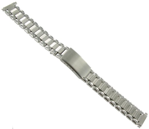 12-16mm Speidel Silver Tone Adjustable Semi-Solid Link Deployment Buckle Watch Band 1883/00