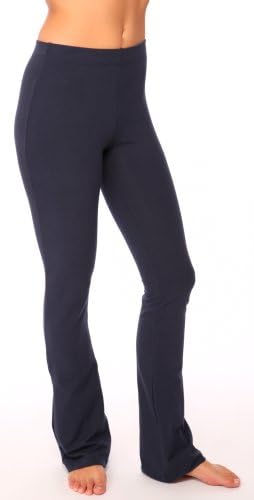 Womens Cotton Spandex Boot Pant by Fitness Wear in Lake, Medium