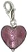 Chrysalis Charm Silver Purple Heart Charm
