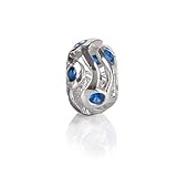 Bling Jewelry Blue Sapphire CZ September Birthstone 925 Sterling Silver Bead