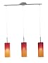 Eglo  83203A Troy-1, Nickel-Frosted Red-Orange, 3-Light Pendant Fixture