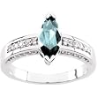 14K White Gold Aquamarine and Diamond Ring