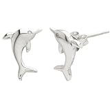 Sterling Silver Children's Dolphin Button Earrings