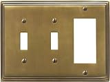 Review Switch Hits  / ART DECO STEP Satin Antique Brass Decorative Light Switchplates, Outlet Covers, Rocker, GFCI Switch plates 2 Toggle-Wide