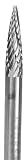 GROBET CARBIDE BUR MADE IN U.S.A. TREE POINTED 1/8X3/8X1/8 DOUBLE CUT