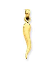 14k Medium Italian Horn Pendant