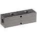 Polyconn PCM10-125-02BW Black Anodizing Aluminum Manifold, 1/4" NPT Female x 1/8" NPT Female, 1-1/2" Centers, 2 Stations