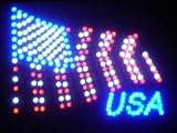 American Flag USA Flashing LED Sign and Light