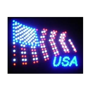 American Flag USA Flashing LED Sign and Light by 