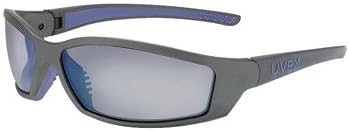Uvex By Honeywell SolarPro Safety Glasses With Gray And Blue Nylon Frame And Silver Mirror Polycarbonate Supra-Dura Anti-Scratch Hard Coat Lens