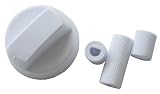 (Pack x 1) Brand New UNIVERSAL, TRICITY BENDIX, DELONGHI, FAGOR, BRANDT, DE DIETRICH, ELECTROLUX, TEKA, CANDY, AMICA, NARDI, CAPLE, HOTPOINT, FLAVEL, NEW WORLD, BELLING, BEKO, AEG, CREDA, ZANUSSI, STOVES, HYGENA, DIPLOMAT, CANNON, INDESIT, BAUMATIC, ARISTON, BOSCH, NEFF, SIEMENS, RANGEMASTER, LEISURE, WHIRLPOOL, IGNIS & SMEG Replacement Cooker Oven Hob White CONTROL KNOB BUTTON Supplied With 3 x Different Sized Shaft Spindles / Adaptors To Suit All Applications - Made By FIRST4SPARES For All Universal Series