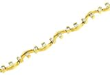 Ladies 7 Fancy Wavey Link Bracelet with Half Bezel Set Round Diamonds Diamond 1.40cttw