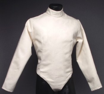 Mens Practice jacket  comfortable white fabric  zipper in the back  regulation