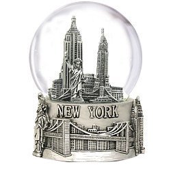 Silver New York City Snow Globe Gift 4.5 Inch (80mm) from NYC Snow Globes Souvenirs Collection Silver New York City Snow Globe Gift 4.5 Inch (80mm) from NYC Snow Globes Souvenirs Collection