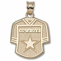 Dallas Cowboys 5/8 Jersey Pendant - Gold Plated Jewelry
