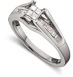 1/3 ctw. Princess Cut Diamond Bridge Engagement Ring