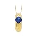 14K Yellow Gold Children's Imitation Sapphire Ring Pendant with Chain