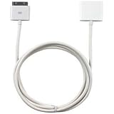 Charge and Audio Extension Cable for Cars and Speaker Docks Fits Apple iPod / iPhone-White 4 Feet