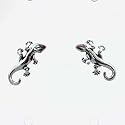 Tiny Lizard Stud Earrings in Sterling Silver, #11515