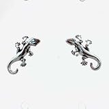 Tiny Sterling Silver Lizard Stud Earrings, #11515