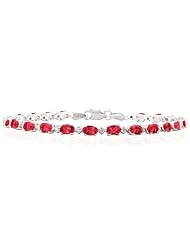 5.30 Carat TW Ruby Bracelet in 10K White Gold