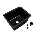 Looped Logic LL1713SINK-B Black Polypropylene Drop-In Sink, Chemical Resistant, 17.25" Length x 13.5" Depth